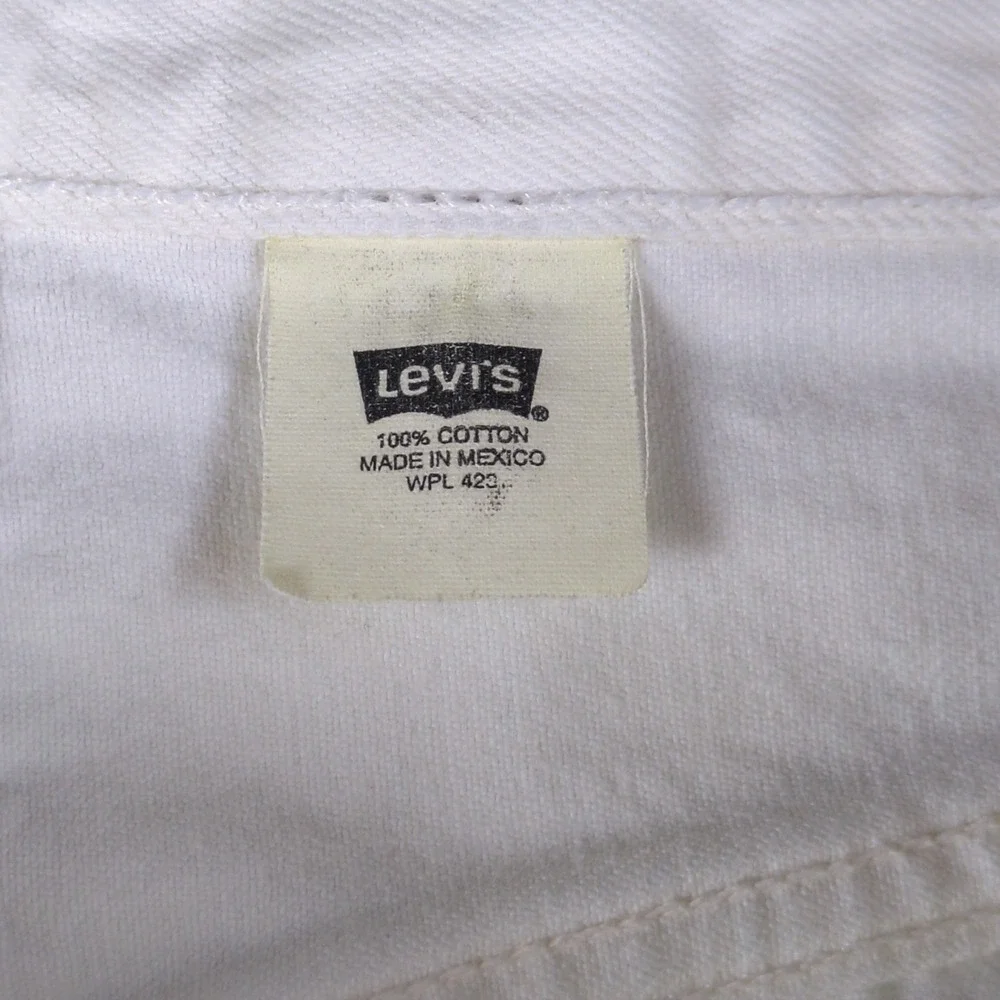 VTG Y2K Levis 501 Jeans Mens 38x30 (34x27) White Button Fly Original Straight